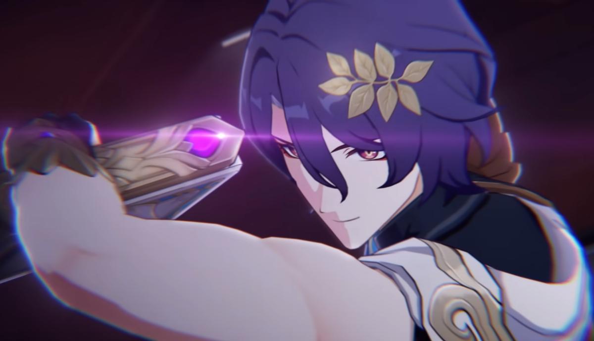 Honkai: Star Rail Dr. Ratio slapping someone with a book.